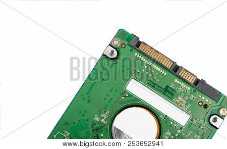 Hard Drive Isolated On White Background. Hdd. Major Components Of A 3.5-inch Sata Hard Disk Drive: P