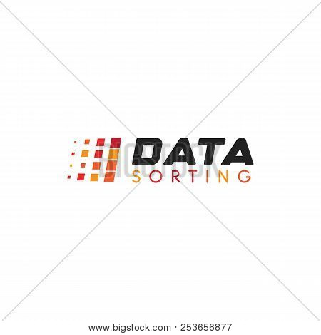 Big Data Base Vector Emblem. Data Sorting Geometric Icon. Information Sorting Abstract Logo. Digital
