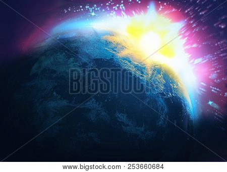 Asteroid Impact, End Of World,. 3d Illustration