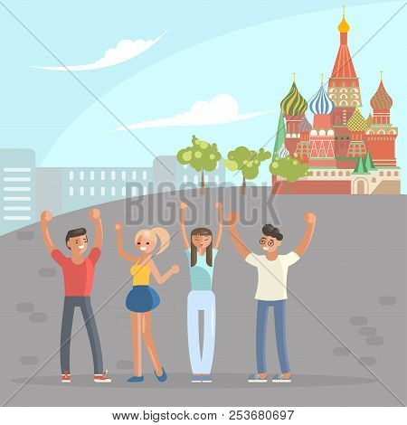 Healthy Active Lifestyle. Young People Characters Characters Travel. Voyage Around Europe And Make A