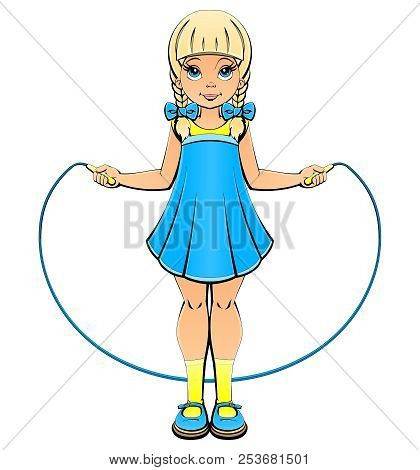 The Girl With A Skipping Rope. Сartoon.