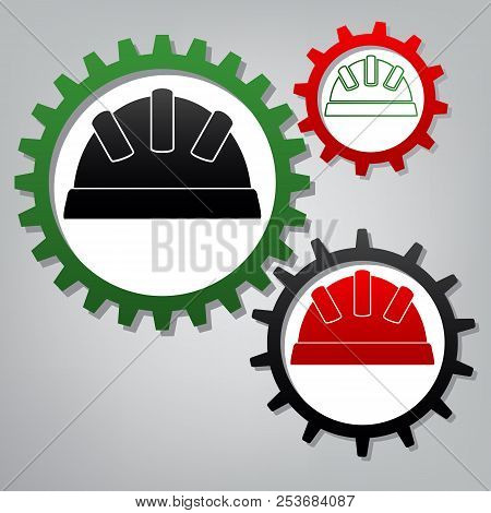 Baby Sign Illustration. Vector. Three Connected Gears With Icons