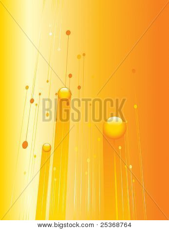  vektor abstrakt baggrund med dynamisk orange bobler.