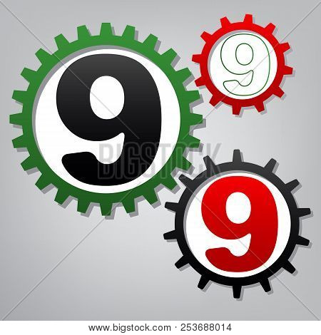 Number 9 Sign Design Template Element. Vector. Three Connected G