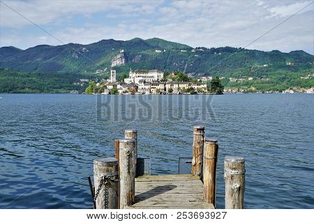Look To  The Island Of Saint Giulio, Lake Orta, Italy