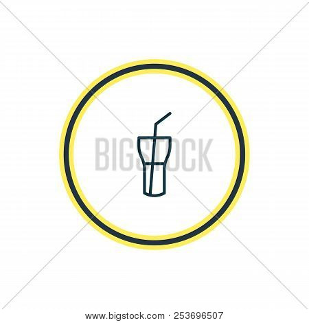 Illustration Of Soda Icon Line. Beautiful Party Element Also Can Be Used As Soft Drink Icon Element.