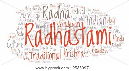 Radhastami   Word Cloud. Wordcloud Made From Letters And Words Only.