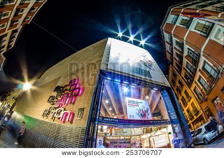 Madrid, Spain - October 28, 2017: Night View Of The 