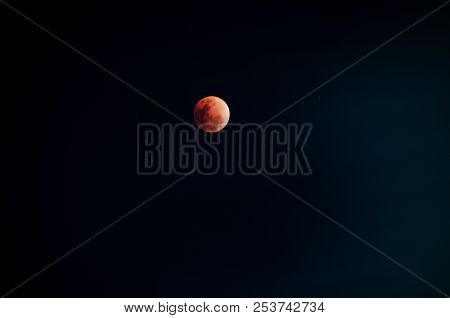 Supermoon Bloodmoon Take A Photo From Bangkok, Thailand 2018
