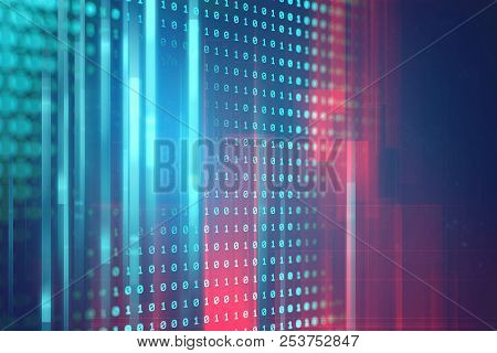 Blue Geometric  Shape Abstract Technology Background