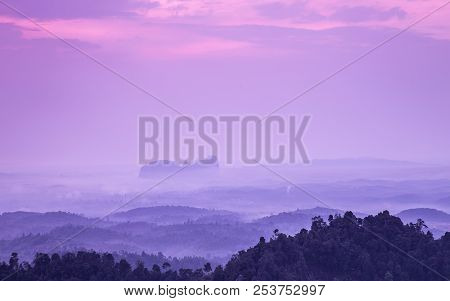Beautiful Light Sunrise Sunset At On Top Of Bukit Panorama Sungai Lembing