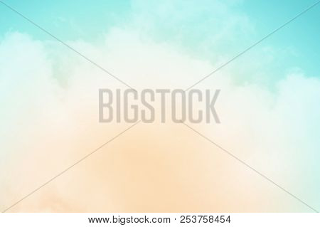 Artistic Cloudy Sky With Pastel Gradient Filter, Nature Abstract Background