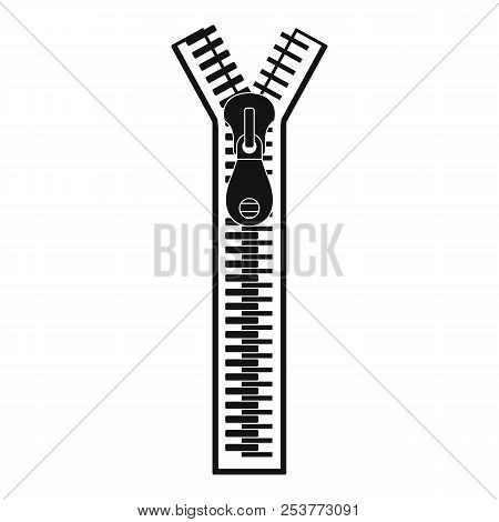 Half Opened Zip Icon. Simple Illustration Of Half Opened Zip Icon For Web