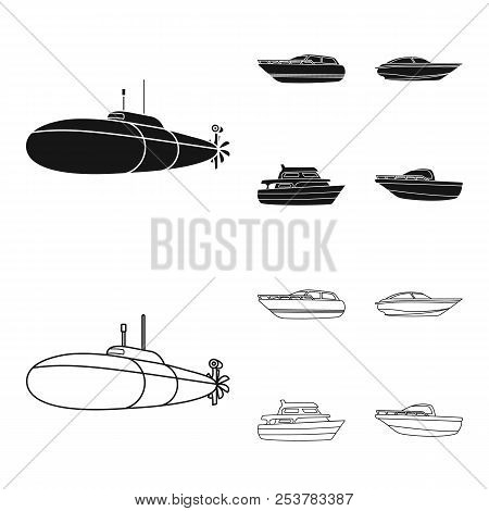 A Military Submarine, A Speedboat, A Pleasure Boat And A Spirit Boat.ships And Water Transport Set C