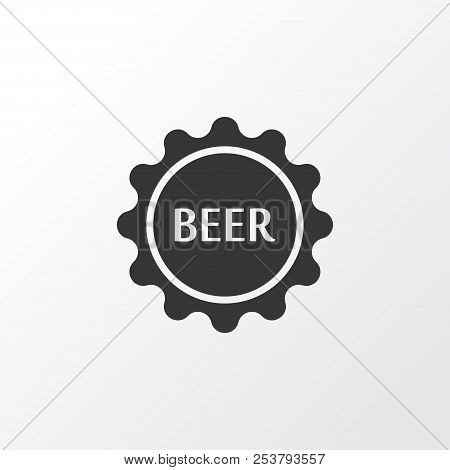 Beer Lid Icon Symbol. Premium Quality Isolated Bottle Cap Element In Trendy Style.