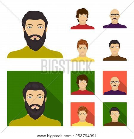 The Appearance Of The Young Guy, The Face Of A Bald Man With A Mustache In His Glasses. Face And App