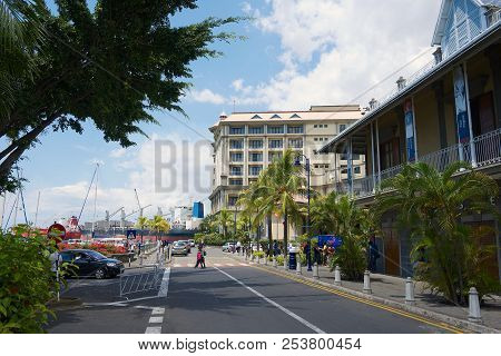 Port Louis, Mauritius - November 29, 2012: View To The Caudan Waterside Street In Port Louis, Maurit