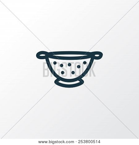 Colander Icon Line Symbol. Premium Quality Isolated Drainer Element In Trendy Style.