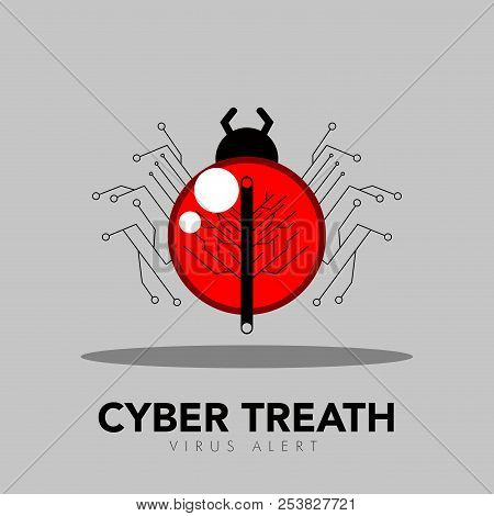 Isolated Computer Bug Icon. Cyber Security Concept. Vector Illustration Design