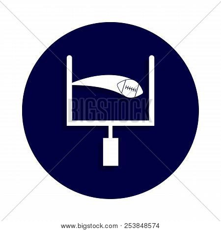 Ball At Goal Icon In Badge Style. One Of American Football Collection Icon Can Be Used For Ui, Ux On