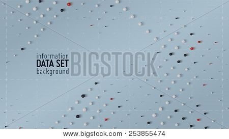 Vector Abstract Data Sorting Visualization Background. Big Data. Sorted Data As Tiny Spheres. Inform