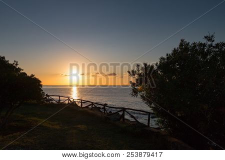 Sunrise In Cala Gonone On The Italian Island Of Sardinia