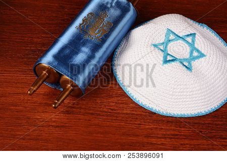 Torah With Knitted Kippah