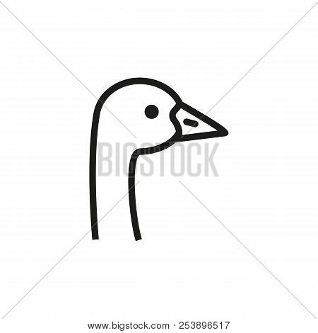 Goose Meat Line Icon. Poultry, Domestic Bird, Farm. Meat Concept. Vector Illustration Can Be Used Fo