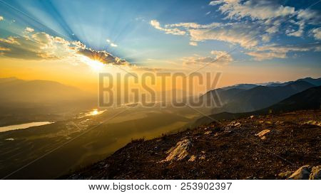 Sunset In The Candian Rockies, British Columbia, Canada