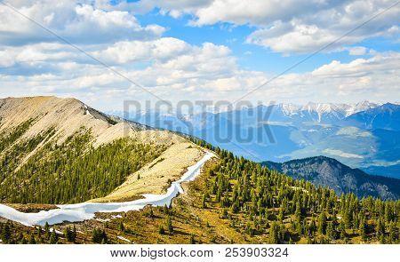 Mountain Landscape In Spring Along The Pedley Pass Hike Near Invermere British Columbia, Canada