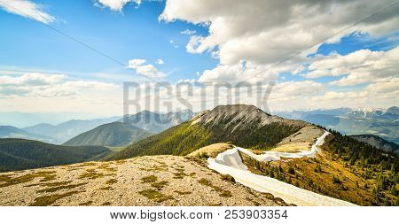 Mountain Landscape In Spring Along The Pedley Pass Hike Near Invermere British Columbia, Canada