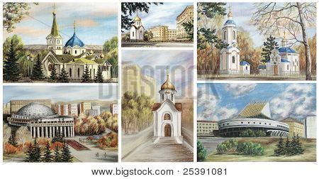 Russia, Novosibirsk, buildings