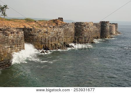 Walls And Bastions Of Sindhudurga Fort, District Sindhudurga, Maharashtra