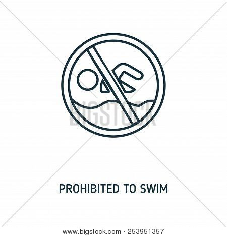 Prohibited To Swim Creative Icon. Simple Element Illustration. Prohibited To Swim Concept Symbol Des