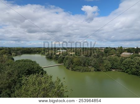 View On The Dombes River In The French Countryside