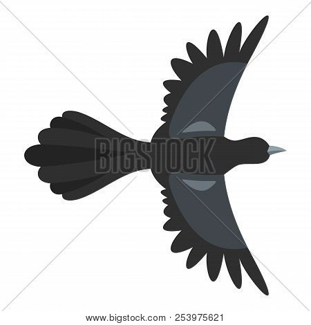 Beautiful Magpie Icon. Flat Illustration Of Beautiful Magpie Icon For Web