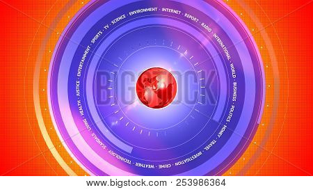 3d Graphical News Colorful Digital Background Broadcast