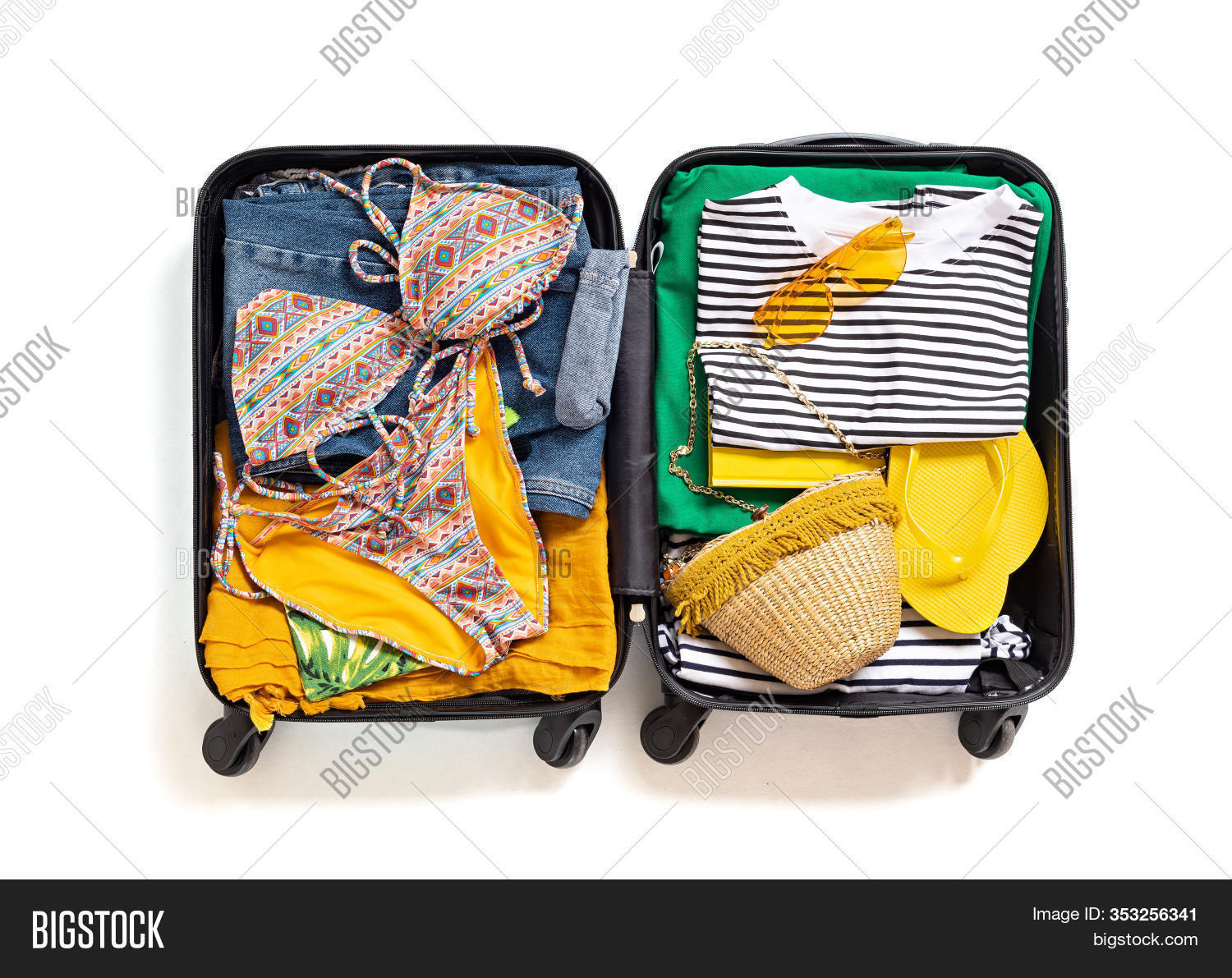 flat top opening luggage