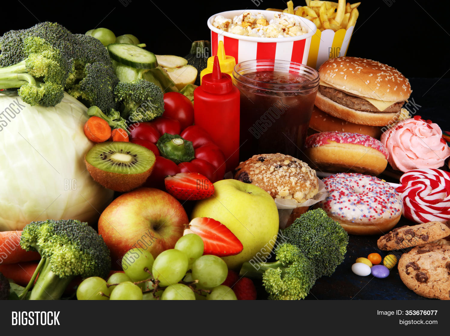 Healthy Unhealthy Food Image & Photo (Free Trial) Bigstock