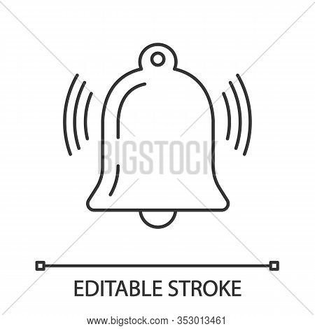 Active Notification Linear Icon. Thin Line Illustration. Ringing Bell. Reminder Alarm. Contour Symbo