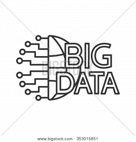 Big Data Linear Icon. Cloud Computing. Database. Thin Line Illustration. Artificial Intelligence. Cl