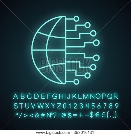 Big Data Neon Light Icon. Cloud Computing. Database. Artificial Intelligence. Cloud Network. Glowing