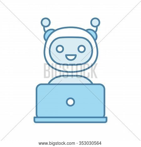 Chatbot Color Icon. Chat Bot. Artificial Conversational Entity. Virtual Assistant. Digital Support S