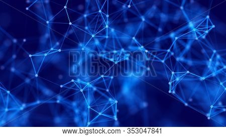 Abstract Technology Background. Network Connection Structure. 3d Rendering.