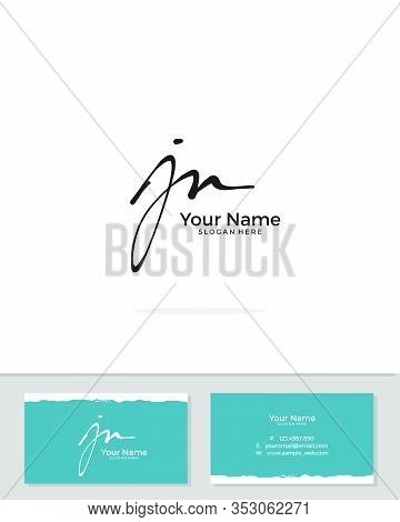 J N Jn Initial Logo Signature Vector. Handwriting Concept Logo.