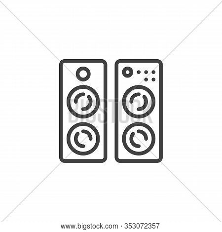 Sound Speakers Line Icon. Linear Style Sign For Mobile Concept And Web Design. Audio Stereo System O