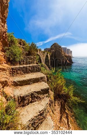 Fort in Berlenga island - Portugal - architecture background