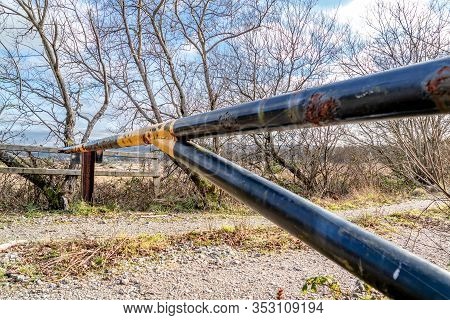 Steel Barrier In Country Track In County Donegal - Ireland