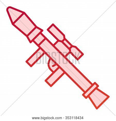 Rocket Launcher Flat Icon. Bazooka Vector Illustration Isolated On White. Weapon Gradient Style Desi