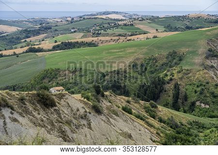 Natural Park Of Atri, Teramo, Abruzzo, Italy: Landscape Of Calanques At Summer